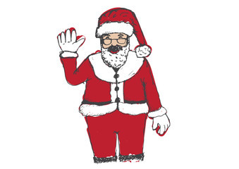 Santa Claus for Christmas hand drawn