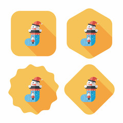 Christmas stocking flat icon with long shadow,eps10