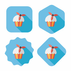 Christmas cake flat icon with long shadow,eps10