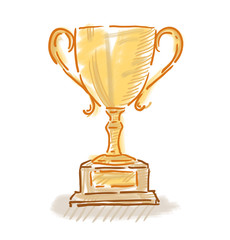 Trophy cup colorful sketch