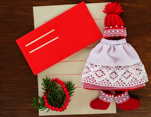 Letter to Santa Claus with a red envelope