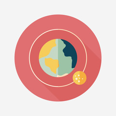 Space planet flat icon with long shadow,eps10