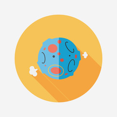 Space planet flat icon with long shadow,eps10