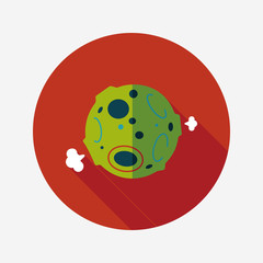 Space planet flat icon with long shadow,eps10