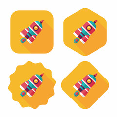 Space rocket flat icon with long shadow,eps10