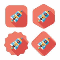 Space rocket flat icon with long shadow,eps10