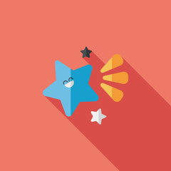 Space star flat icon with long shadow,eps10