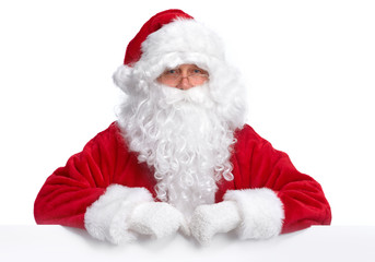 Santa Claus with banner