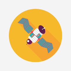 Space Satellite flat icon with long shadow,eps10