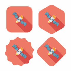 Space Satellite flat icon with long shadow,eps10