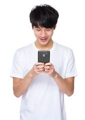Man look at cellphone