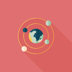 Space planet flat icon with long shadow,eps10