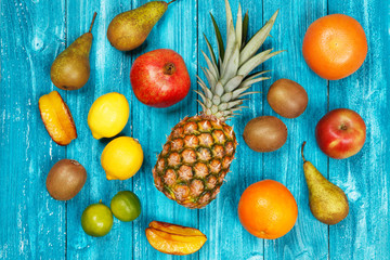 Set of colorful fruits