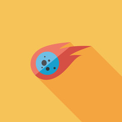 Space Meteorite flat icon with long shadow,eps10