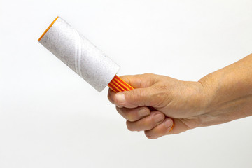 cleaning roller on the white background