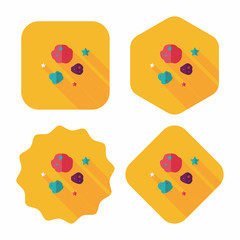 Space Meteorite flat icon with long shadow,eps10