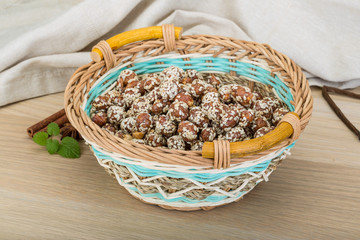 Peanut in honey with sesame seeds