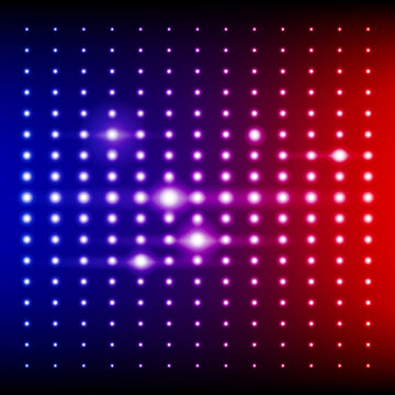 Red, blue and purple shining disco equalizer lights