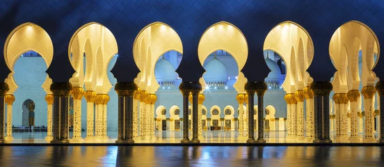 Fotobehang Midden-Oosten Panoramische moskee & 39 s nachts