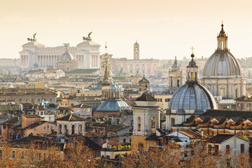 Fototapeta na wymiar Panorama of the old city of Rome