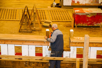 Construction bateau ancien bois