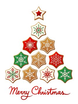 Snowflakes Cookies Christmas Tree