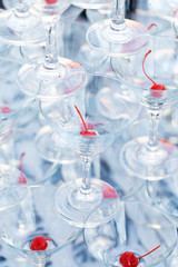 Pyramid champagne martini glasses