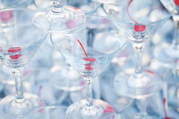 Pyramid champagne martini glasses