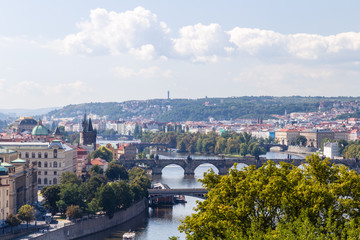 Fototapeta na wymiar Red rooftops of Prague