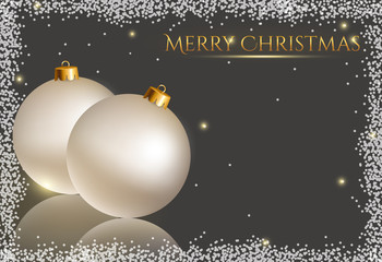 Festive background with Christmas balls. Vector card.