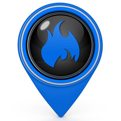 Fire pointer icon on white background