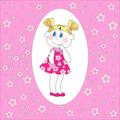 little girl. vector illustration