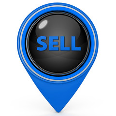 Sell pointer icon on white background