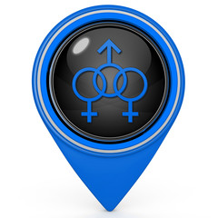 Sexuality pointer icon on white background
