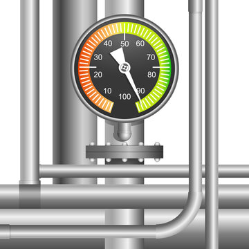 Gas, fuel pipe valve and pressure meter