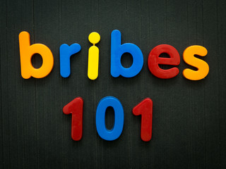 Bribes or bribery concept
