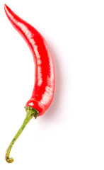 Red chili peppers over white background
