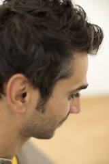 Young man at hairdresser salon
