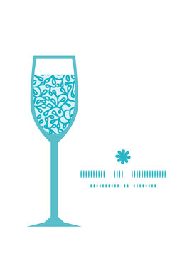 Vector abstract underwater plants wine glass silhouette pattern