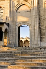 Fototapeta na wymiar Stone entrance portal of the Süleymaniye mosque in Istanbul