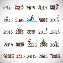 ***2015*** Christmas Icons And Elements Set - Isolated On Gray