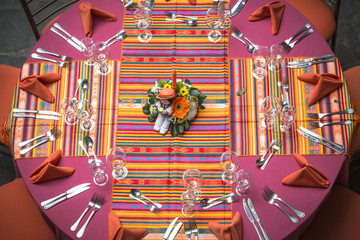 Particular of a table set for ceremony