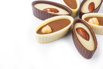Chocolate candies in the shape of a flower