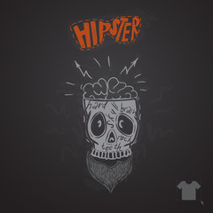 Hipster Skull Background