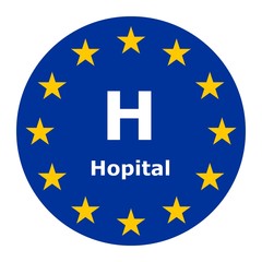 Hôpital dans un drapeau européen