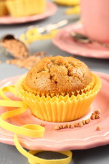 Homemade gluten free muffins from buckwheat flour