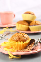 Homemade gluten free muffins from buckwheat flour