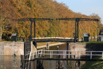 Katerveer drawbridge in Zwolle Holland