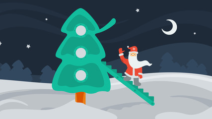 Santa Claus and Christmas tree