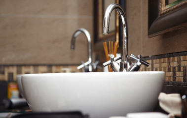 Sink with taps